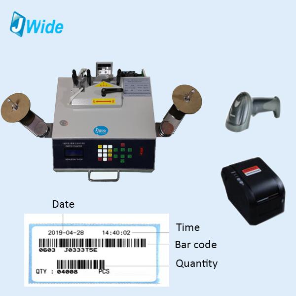 SMD reel tape components counter with bar code printer and scanner